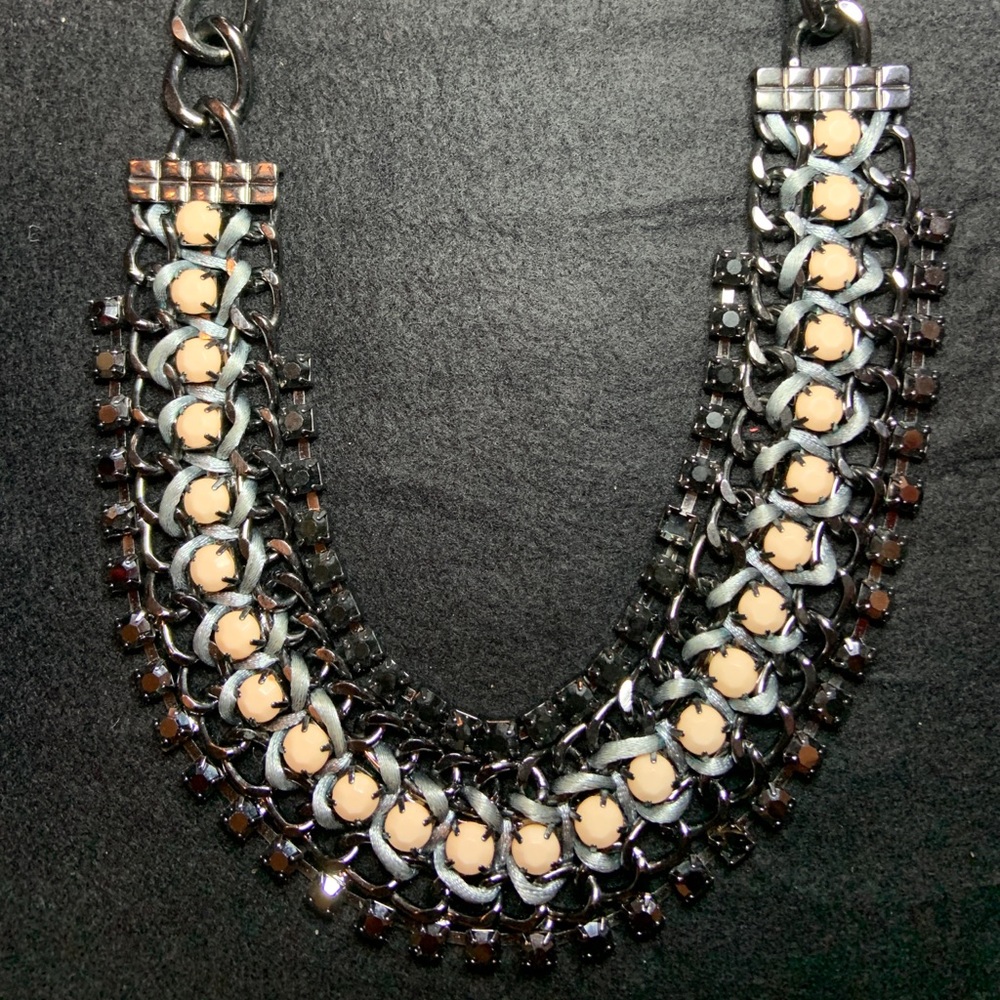 Statement black chain necklace